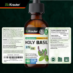 Teinture de Basilic Sacré BIO KRAUTER avec des herbes fraîches