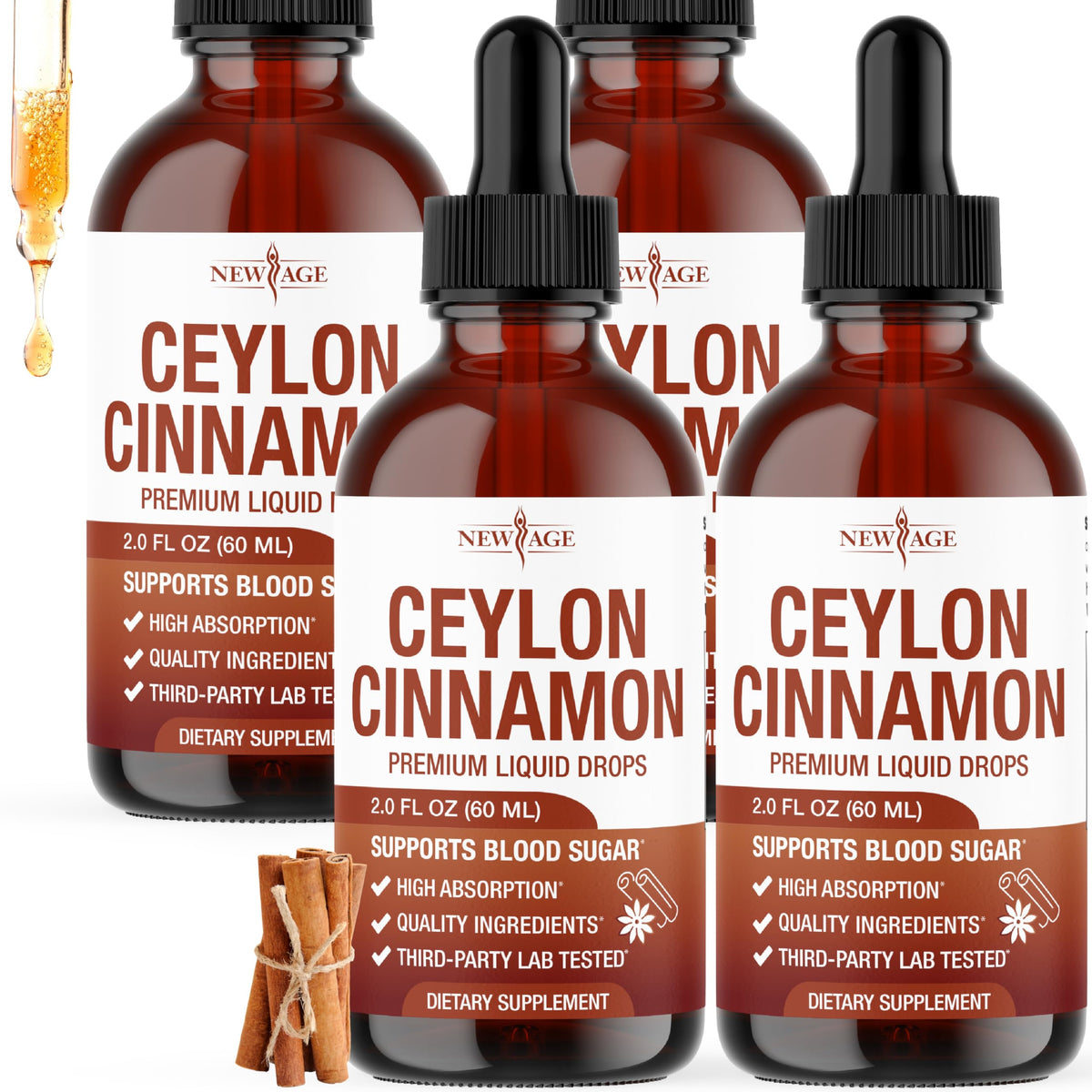 Teinture de Cannelle de Ceylan NEW AGE 240 ml vue de face