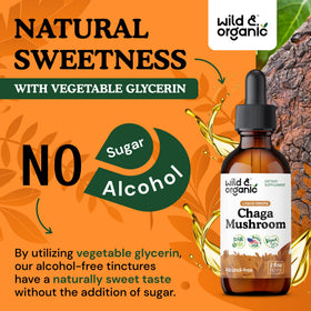Teinture de champignon chaga Wild & Organic avec ingrédients naturels