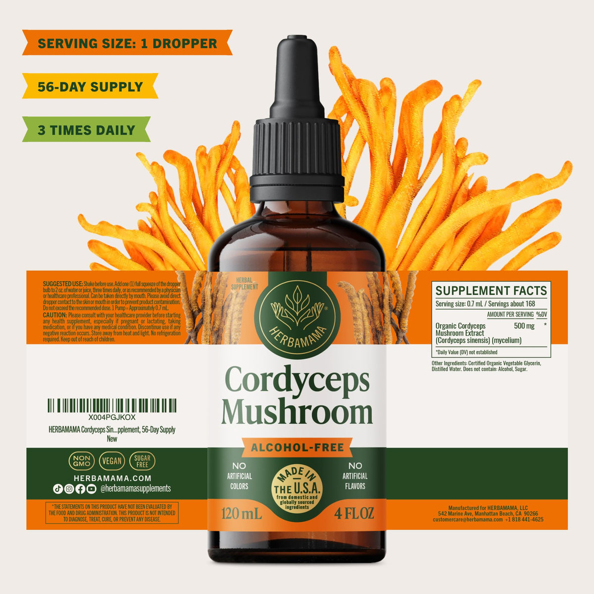 Teinture de champignon Cordyceps HERBAMAMA dans un cadre de vie