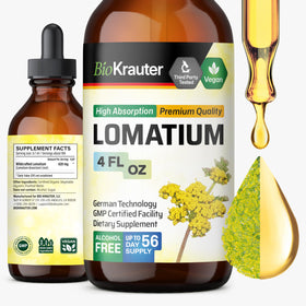 Teinture de Lomatium BIO KRAUTER 120 ml vue de face avec étiquette