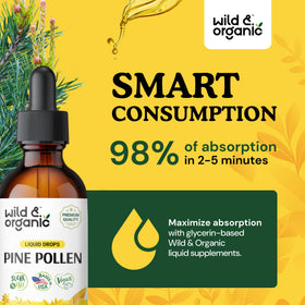 Teinture de Pollen de Pin Wild & Organic flacon sur fond blanc