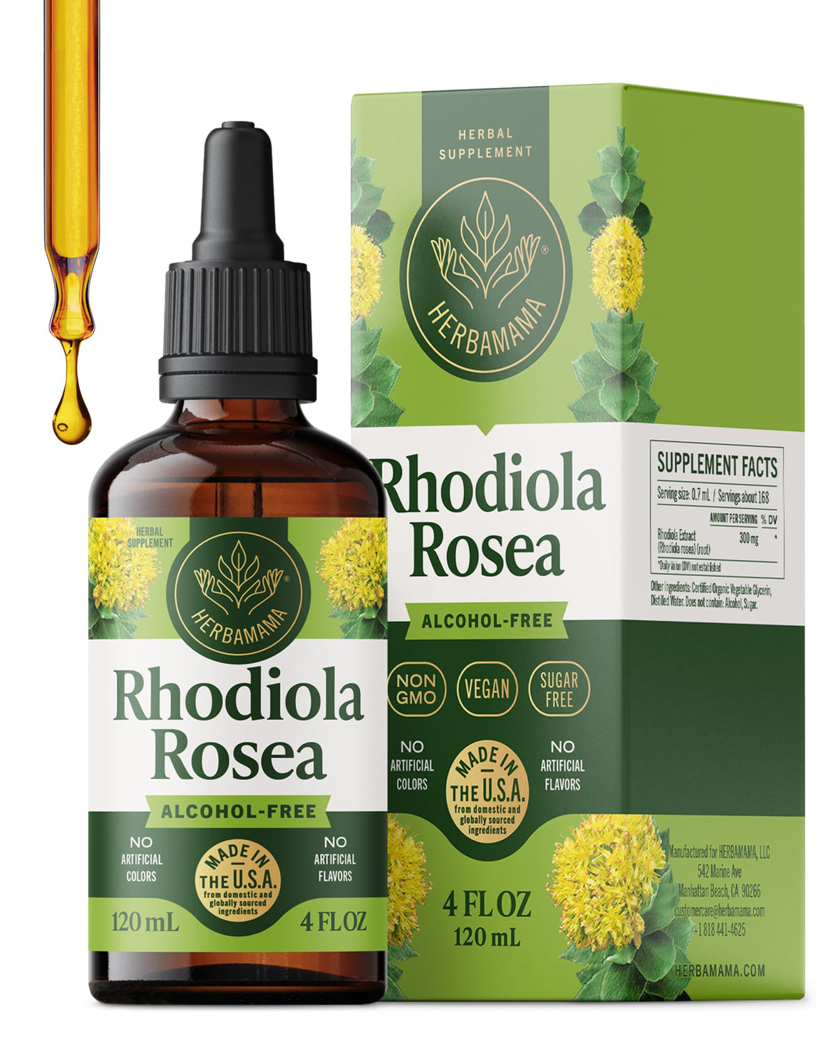 Teinture de Rhodiola Rosea HERBAMAMA 281g vue avant