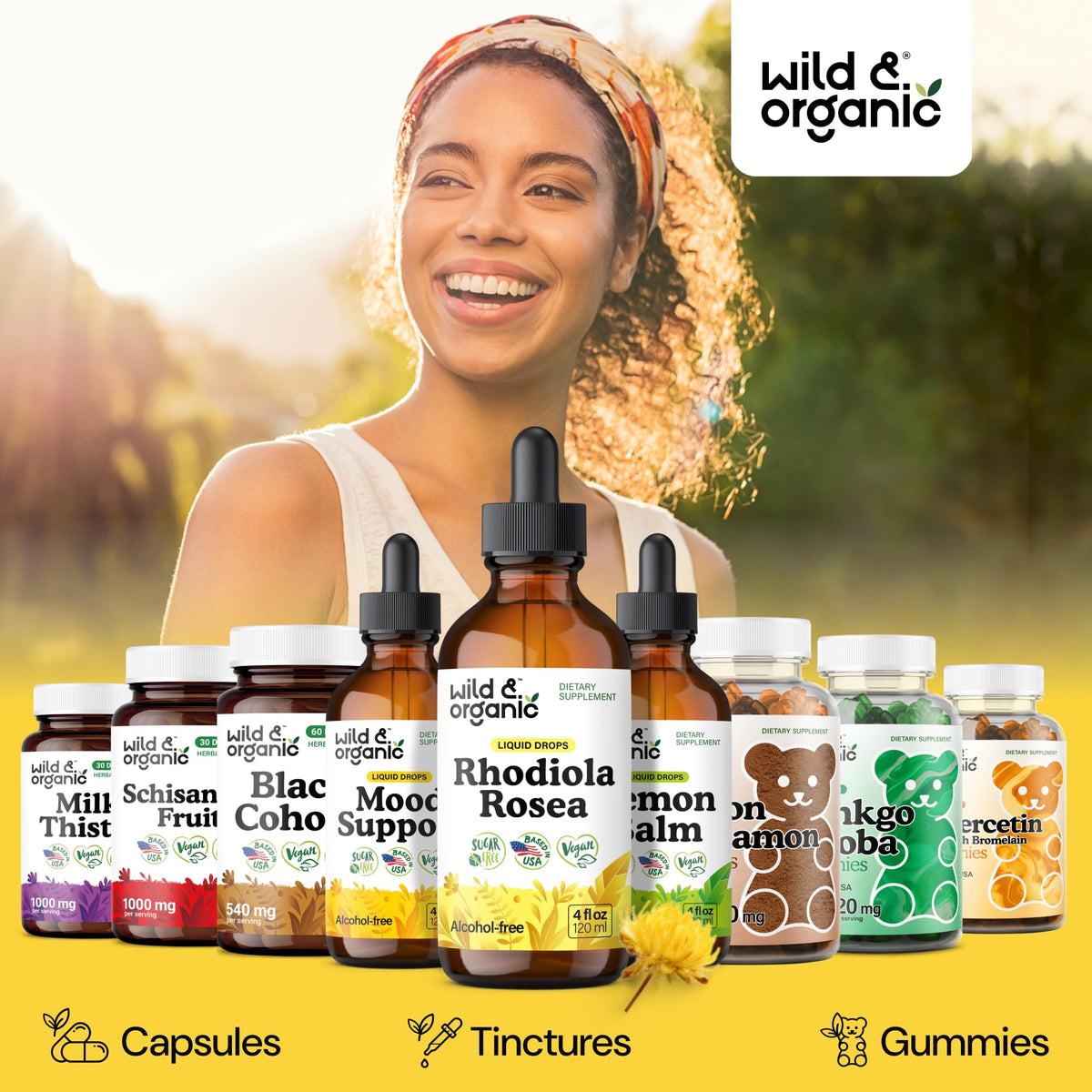 Teinture de Rhodiola Rosea Wild & Organic avec dosage sur cuillère