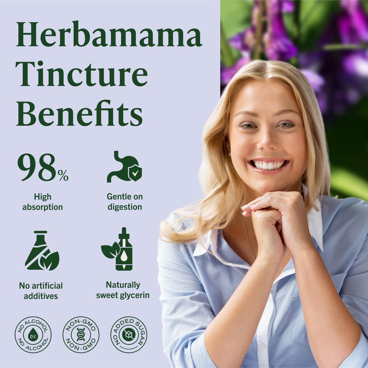 Teinture de scutellaire HERBAMAMA avec verre d'eau