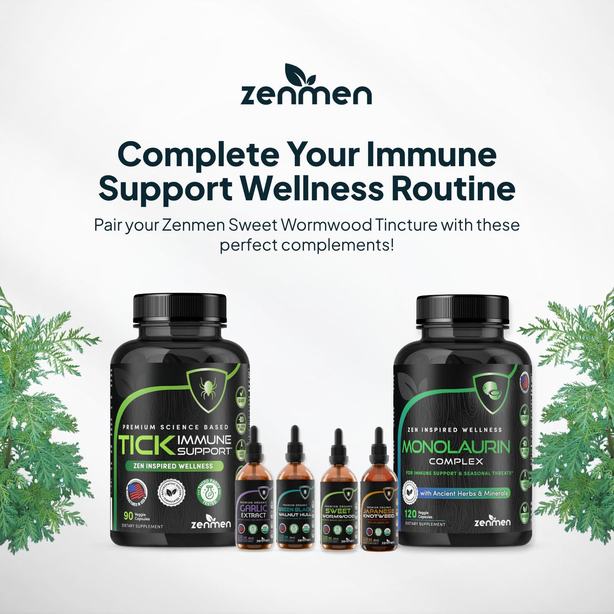 Teinture de verveine sucrée Zenmen avec autres produits de la gamme