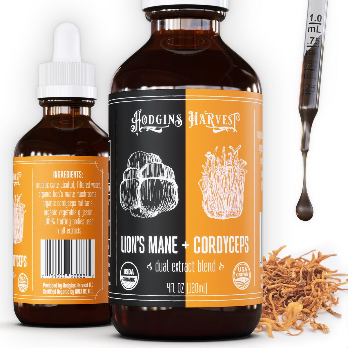 Teinture Hodgins Harvest Lion's Mane et Cordyceps 120 ml vue de face