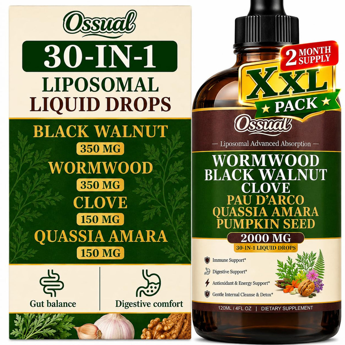Teinture Ossual 30-en-1 Liposomal 120mL vue avant