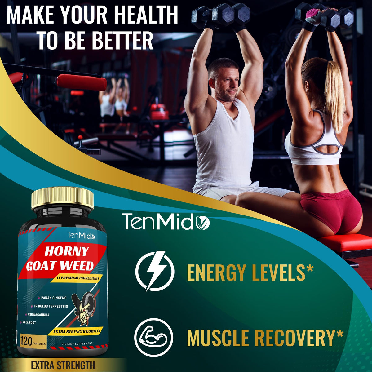 Tenmido 120 capsules sur un fond neutre
