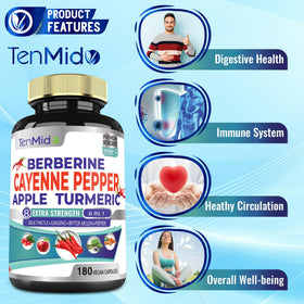 Tenmido Cayenne et ses ingrédients sur fond blanc