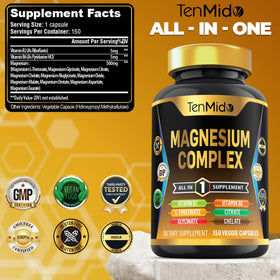 Tenmido Complexe de Magnésium capsules avec étiquette