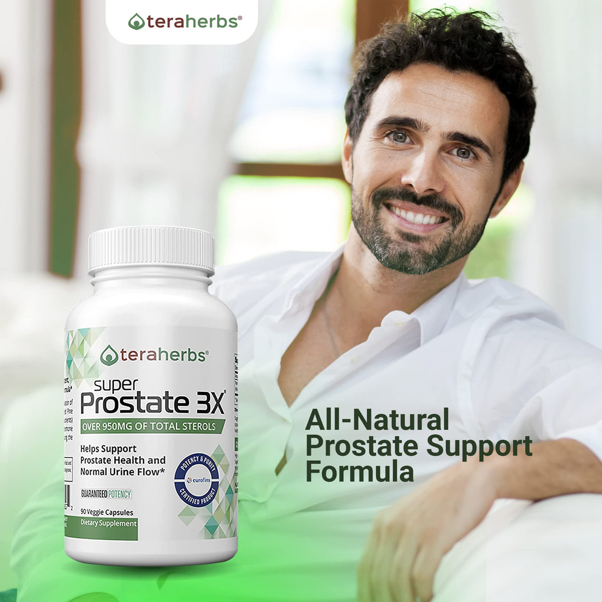 teraherbs Super Prostate 3X capsules dans une main