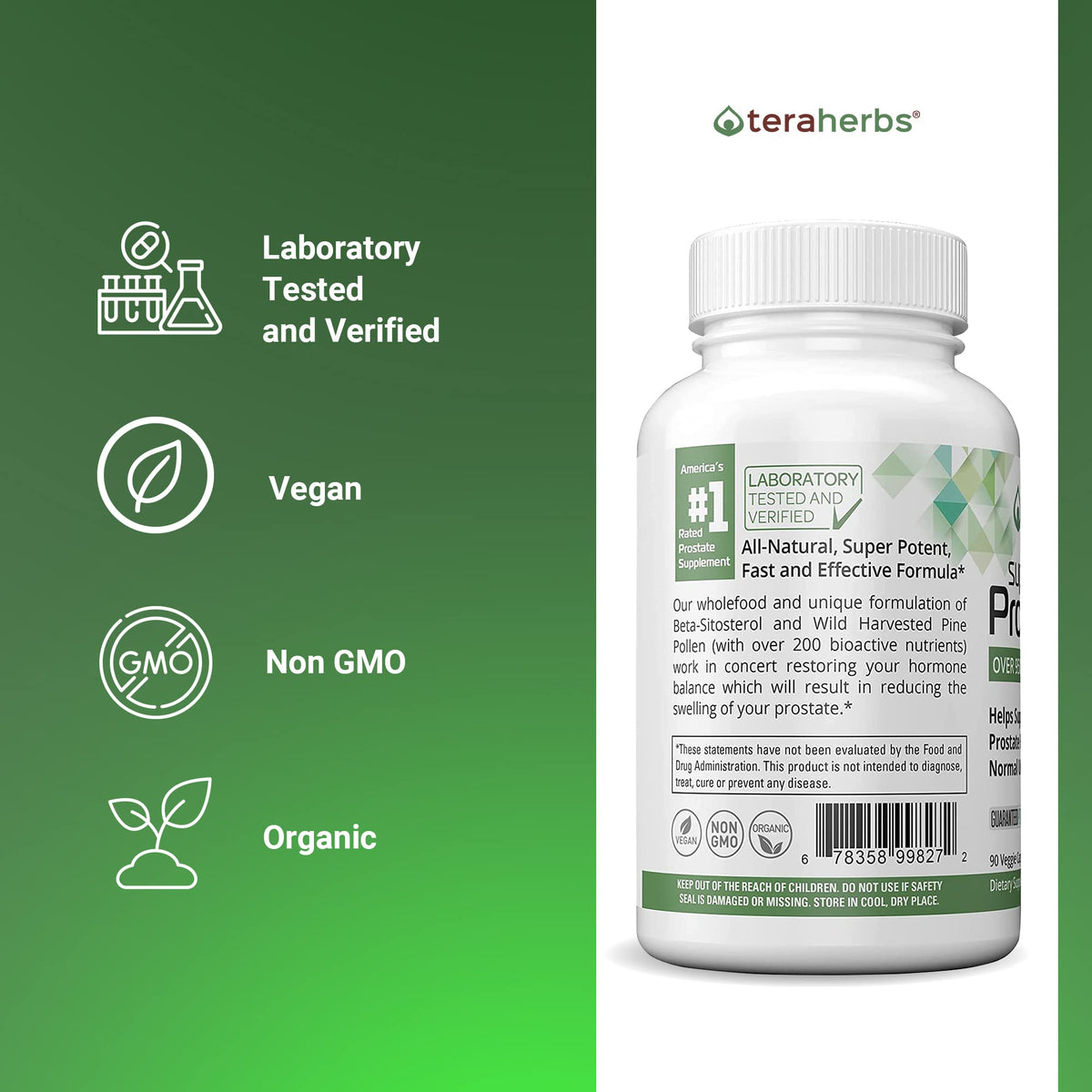 teraherbs Super Prostate 3X étiquette détaillée