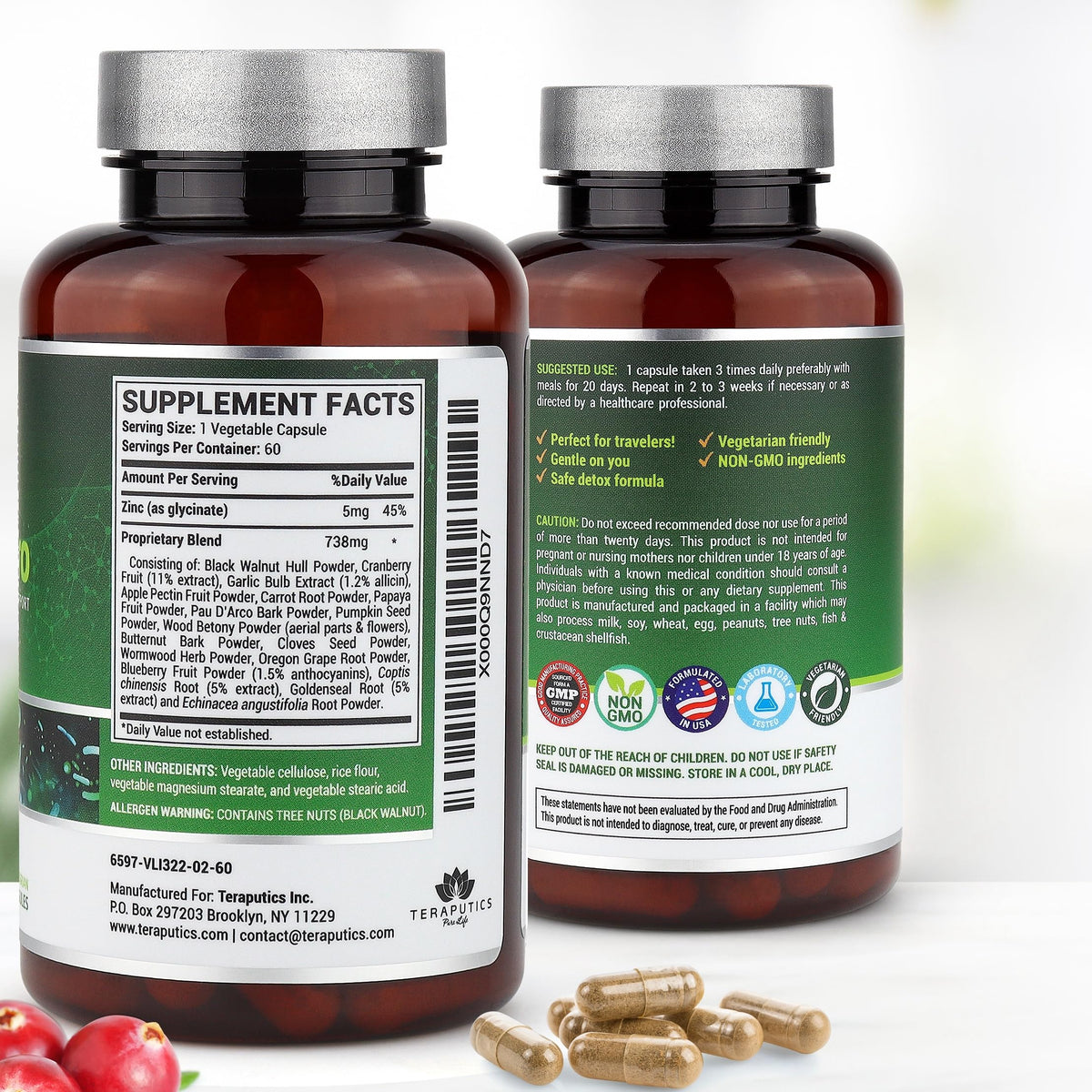Teraputics IntestinePro bouteilles empilées