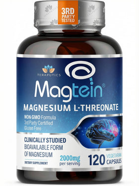 Teraputics Magnesium L Threonate 2000 mg 120 capsules, devant de l'emballage