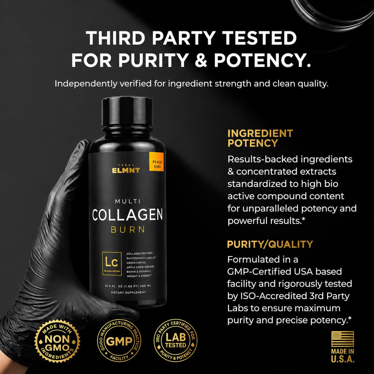 TERRA ELMNT Collagène Liquide 4000 mg sur une table en bois