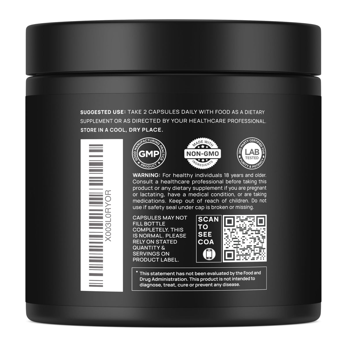 TERRA ELMNT Lion's Mane 16x 900mg supplement facts