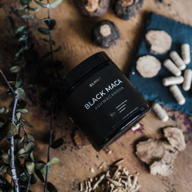 TERRA ELMNT Maca Noire Bio 40:1 en boîte sur fond blanc