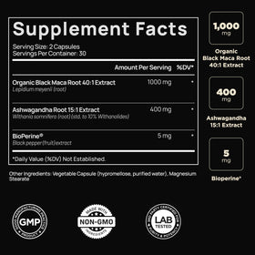 TERRA ELMNT Maca Noire Bio 40:1 étiquette détaillée