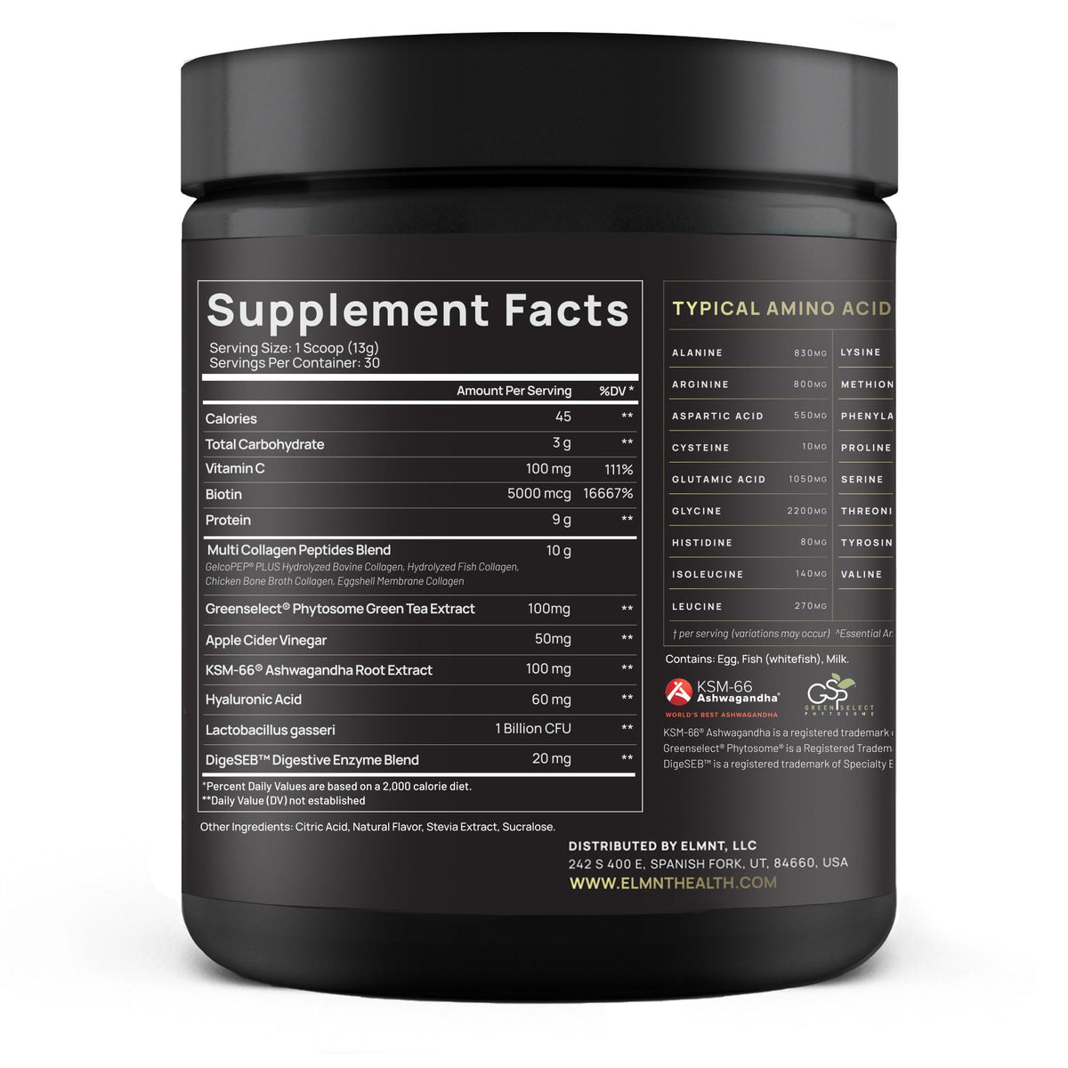 TERRA ELMNT Super Collagen Powder 481g Framboise Citron emballage