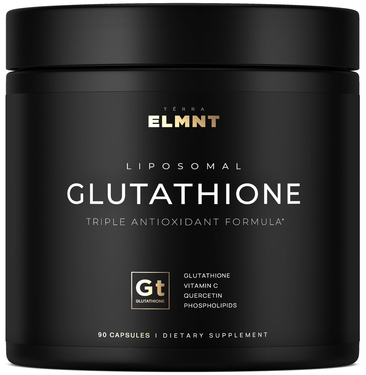 TERRA ELMNT Supplément Liposomal Glutathione 2150mg vue avant avec étiquette