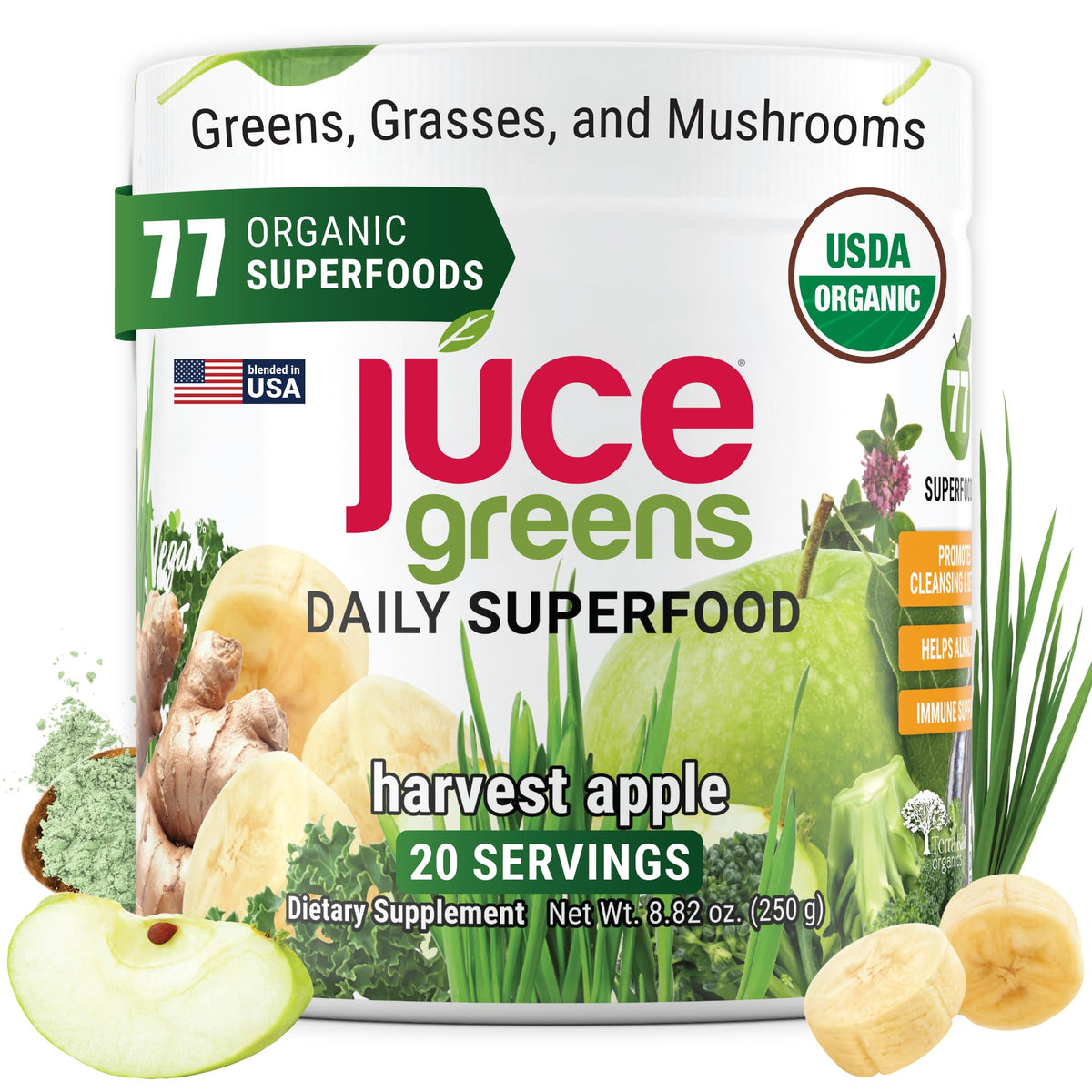 Terra Kai Organics Juce Greens Poudre 308g emballage avant