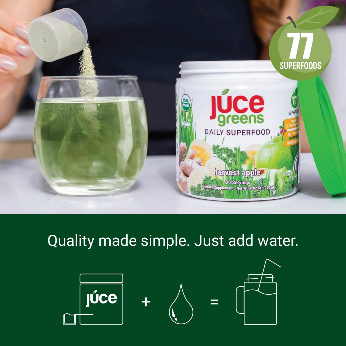 Terra Kai Organics Juce Greens Poudre 308g ingrédients principaux