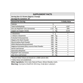 TERRA ORIGIN Healthy Gut Pêche Banane vue latérale de l'emballage