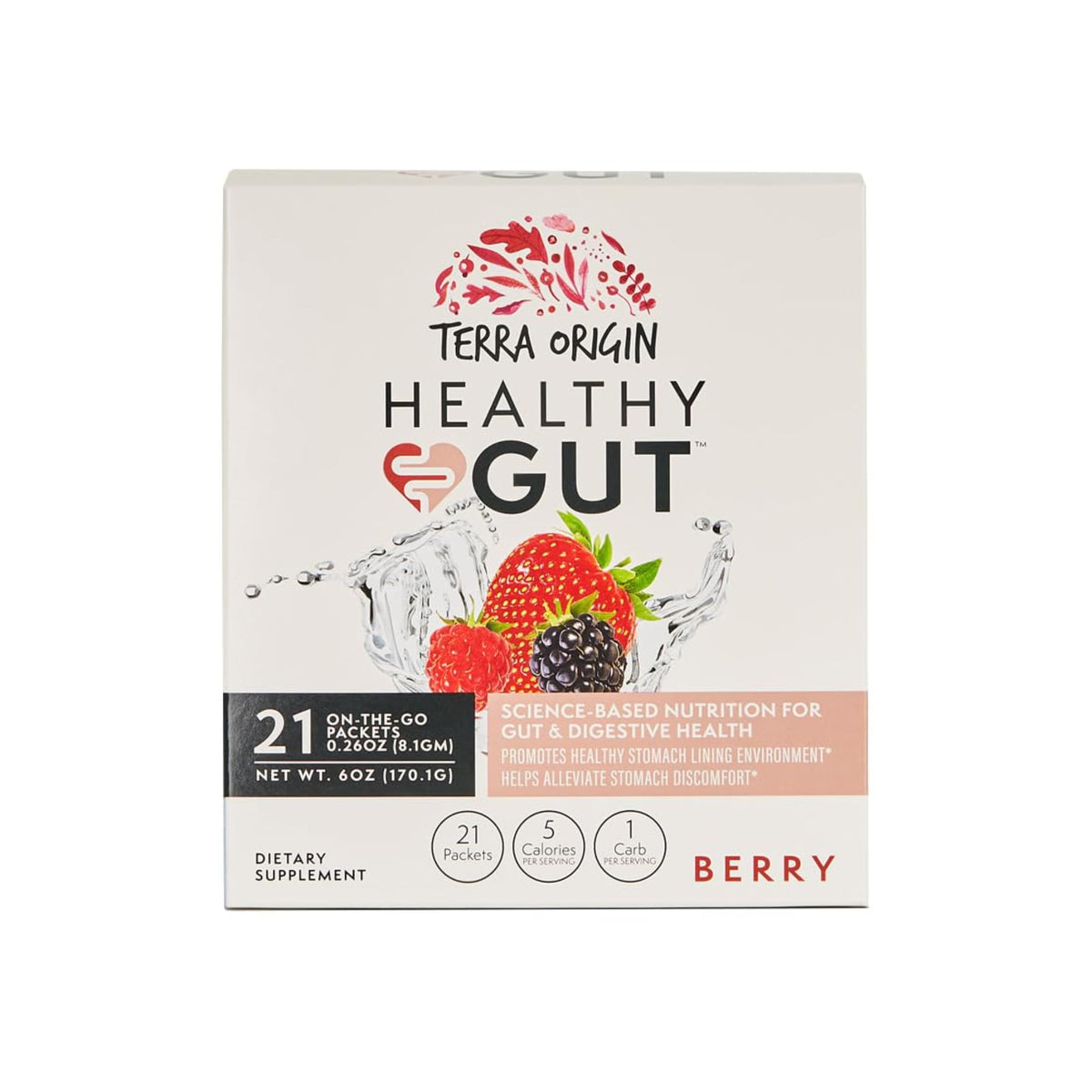 TERRA ORIGIN Healthy Gut Stick Packs boîte contenant 21 sachets
