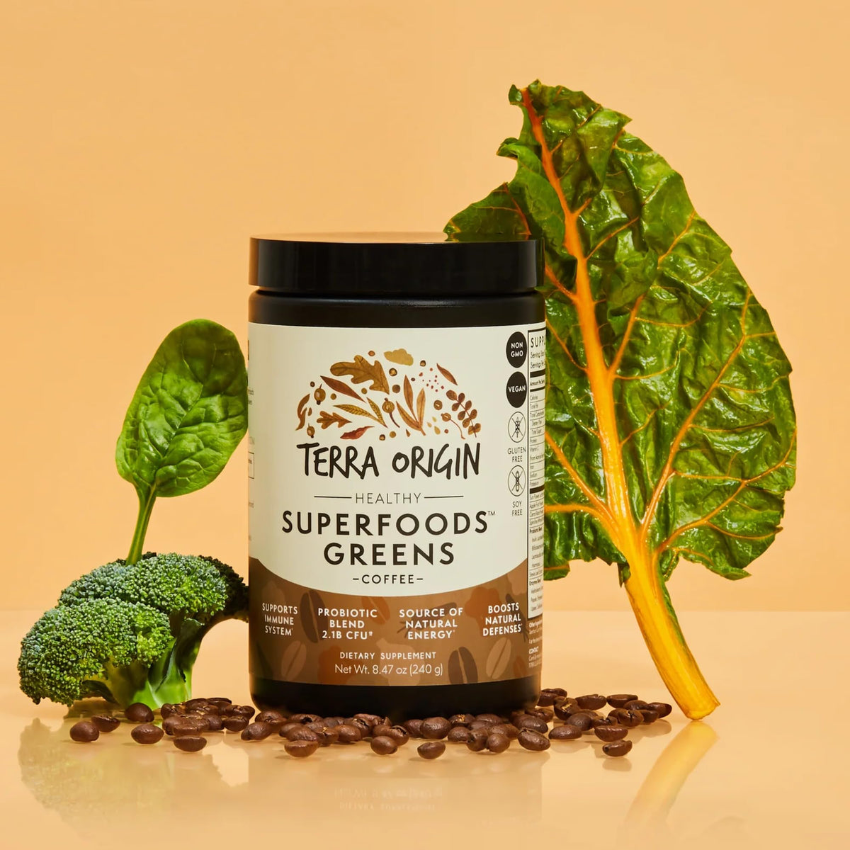 TERRA ORIGIN Mélange de Superaliments Verts 322g avec cuillère doseuse
