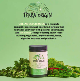 TERRA ORIGIN Mélange de Superaliments Verts 322g avec légumes frais