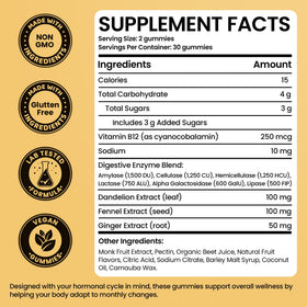 Terramed gummies arrière avec ingrédients et informations