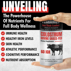 Terramed Just Think Comfort Gummies de colostrum 60% IgG, présentation des gummies