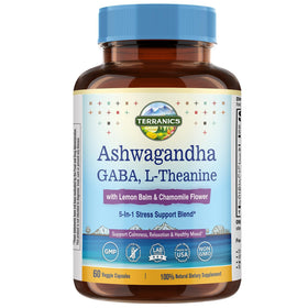 Terranics Ashwagandha L-Theanine 60 capsules vegan vue avant