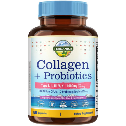 Terranics Collagène Multi Peptides 1000 mg capsules front view