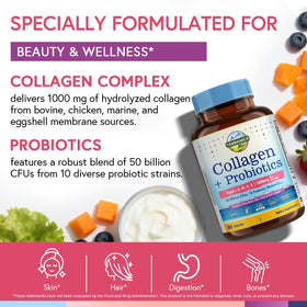 Terranics Collagène Multi Peptides 1000 mg capsules with a measuring spoon