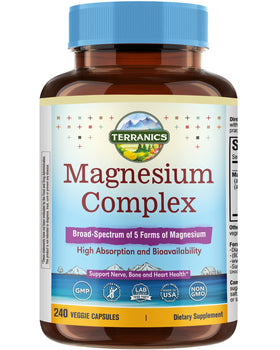Terranics Complément Alimentaire Magnésium 500mg 240 Capsules Végétales vue de face