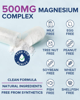 Terranics Complément Alimentaire Magnésium 500mg 240 Capsules Végétales avec des ingrédients naturels