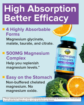 Terranics Complex de Magnésium 500mg, étiquette du produit