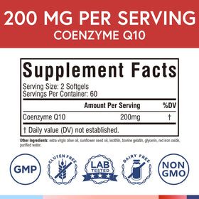 Terranics CoQ10 200mg gélules sur fond blanc