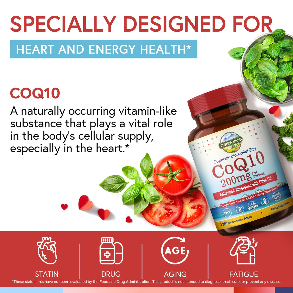 Terranics CoQ10 avec huile d'olive extra vierge