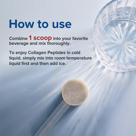 Terranics Multi Collagen Peptides 558g powder in a glass of water