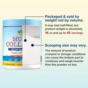 Terranics Multi Collagen Peptides 558g with a measuring scoop
