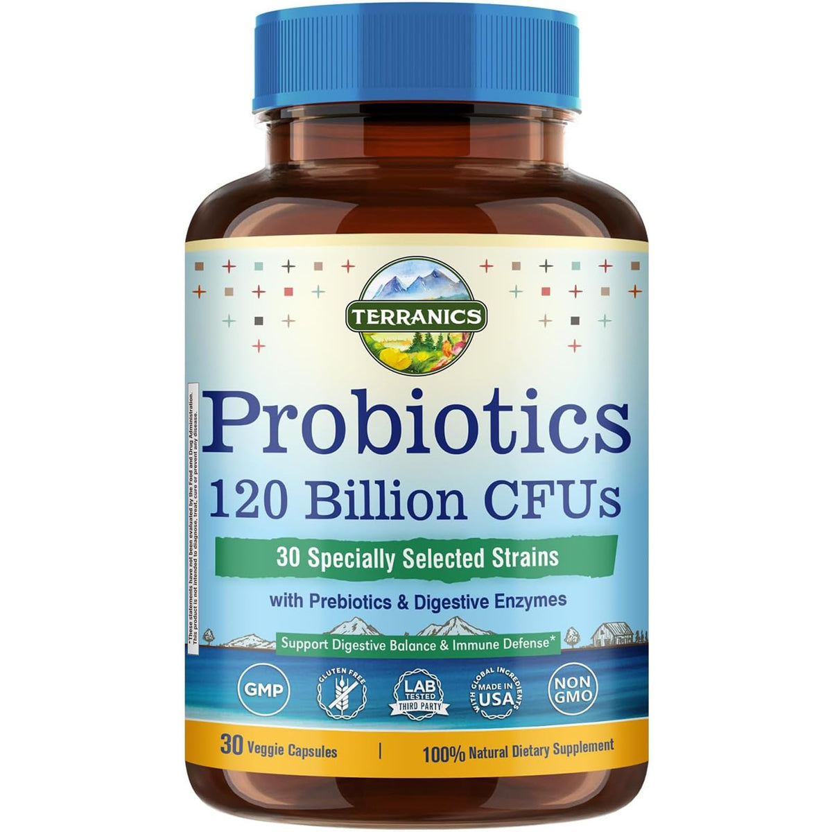 Terranics Probiotiques 120 Milliards CFU capsules végétales