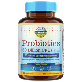 Terranics Probiotiques 60 Milliards CFU 20 Souches - vue avant de l'emballage
