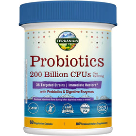 Terranics Probiotiques Quotidiens 200 Milliards 60 Caps vue de face