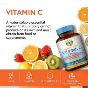 Terranics Vitamine C 1200 mg, comprimés dans une main