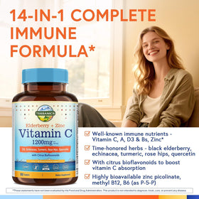 Terranics Vitamine C 1200 mg, comprimés sur une table