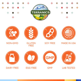 Terranics Vitamine C 1200 mg, ingrédients sur l'emballage