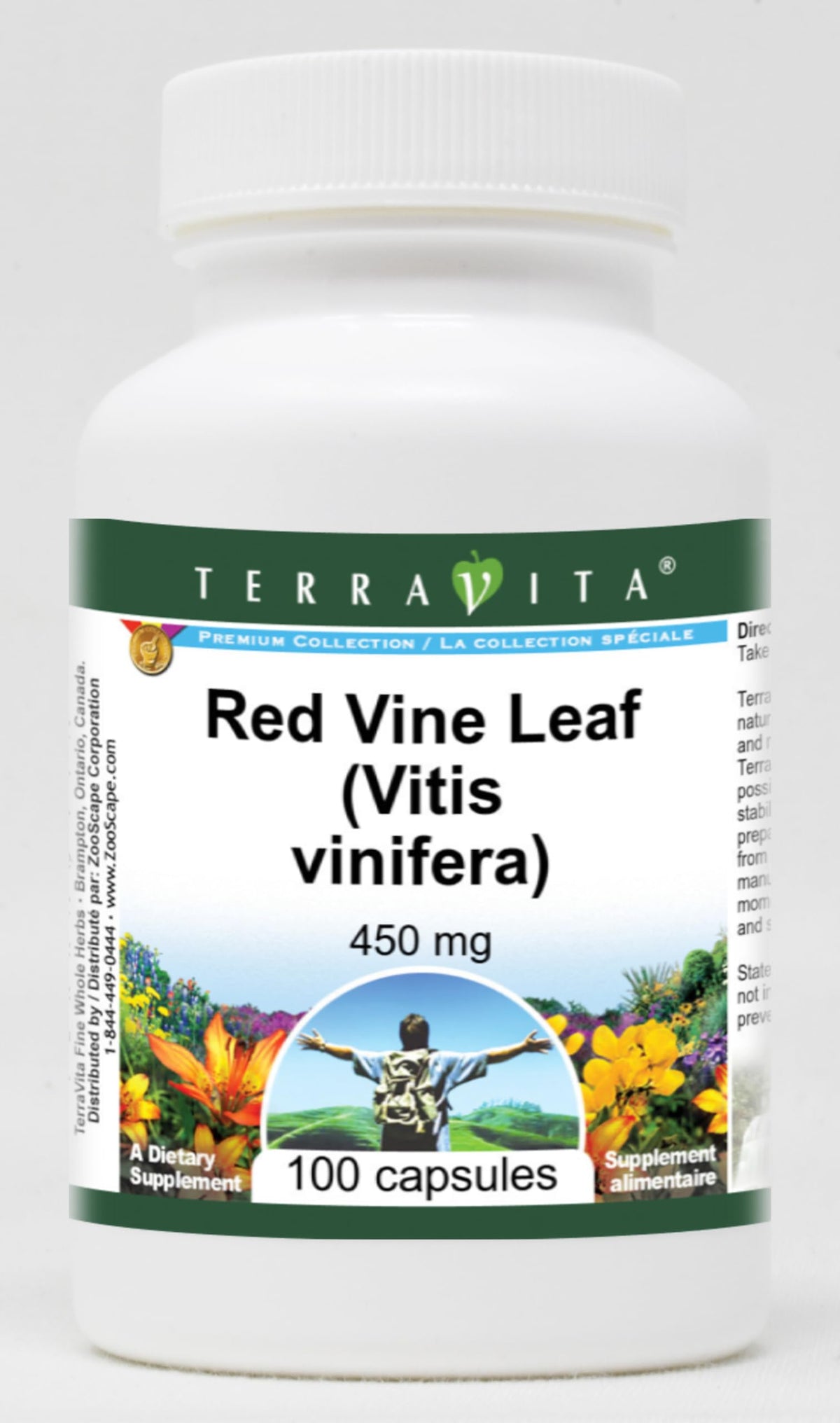Terravita Feuille de Vigne Rouge 450 mg flacon avant